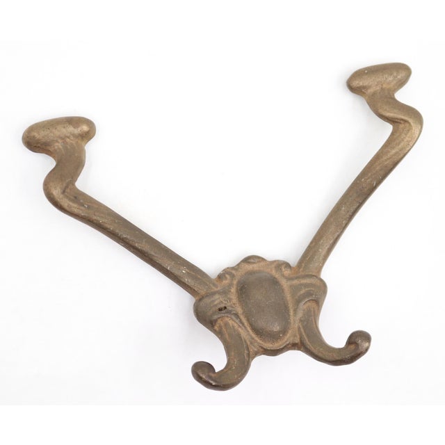 Pair of Antique Victorian Brass Hall Tree Hooks For Sale - Image 4 of 7