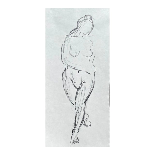 1980s Richard Snyder Female Nude Drawing For Sale