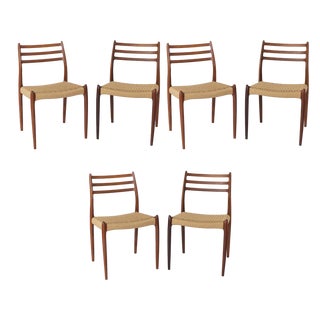Danish Chairs Model 78 in Rosewood by Niels Moller, 1960s, Set of 6 For Sale
