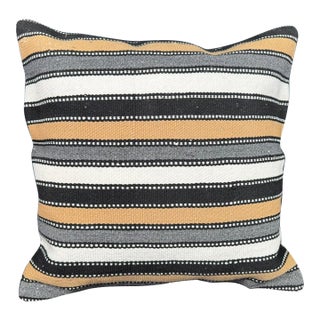 Turkish Hemp Pillow Cushion Natural Beige Black Cushion Cover 20"x20" For Sale