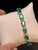 22 Carat Natural Brazilian Emerald & Diamond Tennis Bracelet 14 Kt Yellow Gold For Sale - Image 10 of 18