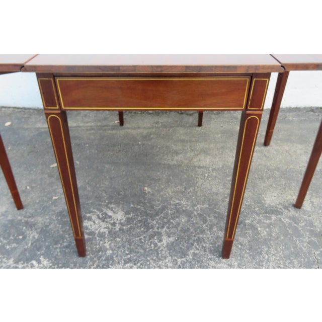 1940s 1940s Mahogany Inlay Drop Leaf Dining Dinette Table 5899 For Sale - Image 5 of 12