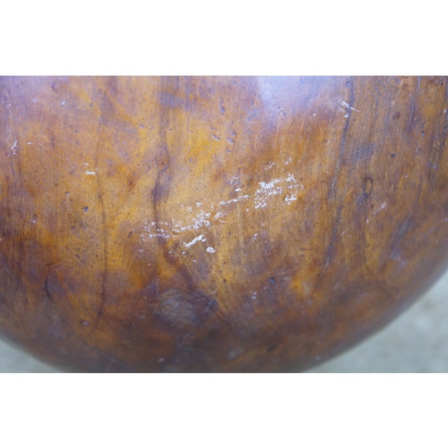 Vintage Indonesian Teak Wood Garden Sphere Ball Orb Sculpture 12" For Sale - Image 11 of 11