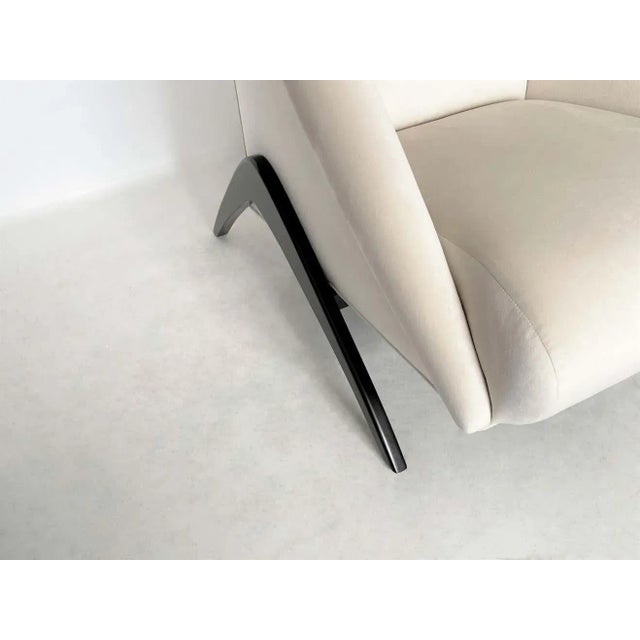 With striking geometric lines completely redone these sculptural cantilevered form club or lounge chairs are often...