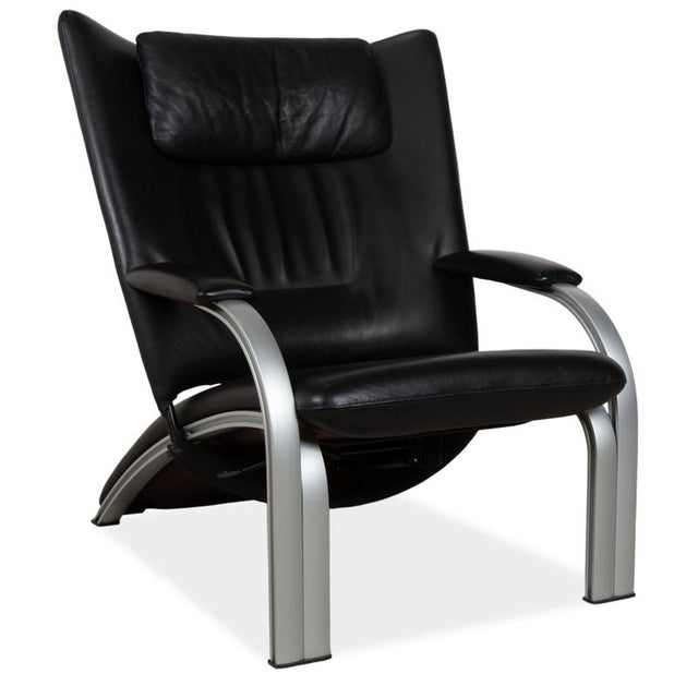 Wk Wohnen Spot 698 Leather Armchair Black Manual Function Sofa Couch For Sale - Image 14 of 14
