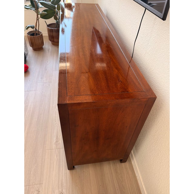 Wood 1970s Henredon Chinoiserie Walnut & Brass Credenza For Sale - Image 7 of 12