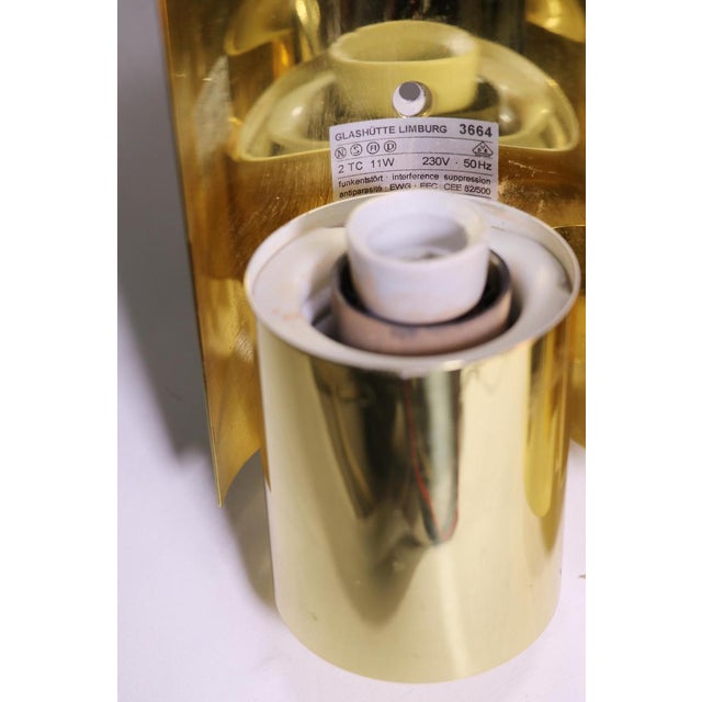 Metal Double Wall Lights in Opaline Glass & Brass, 1970s, Germany, Set of 2 For Sale - Image 7 of 9