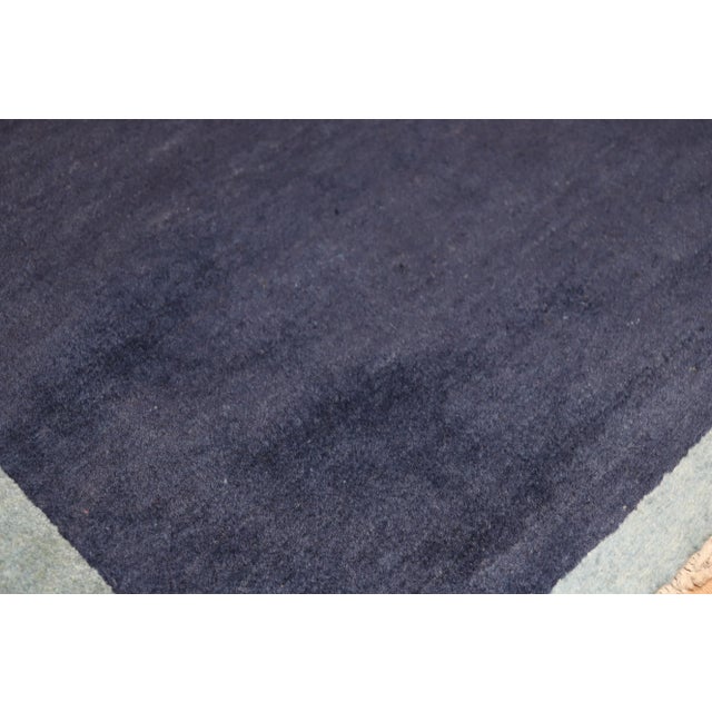 Mid 20th Century Vintage Blue Minimalist Chinese Rug - 2'3" x 2'5" For Sale - Image 5 of 7