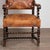 Brown Pair of 19th Century Painted and Embossed Leather Armchairs For Sale - Image 8 of 13