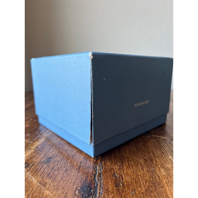 White 1990s Wedgwood Venice Pattern Bone China Porcelain Trinket Box With Box Made in England For Sale - Image 8 of 8