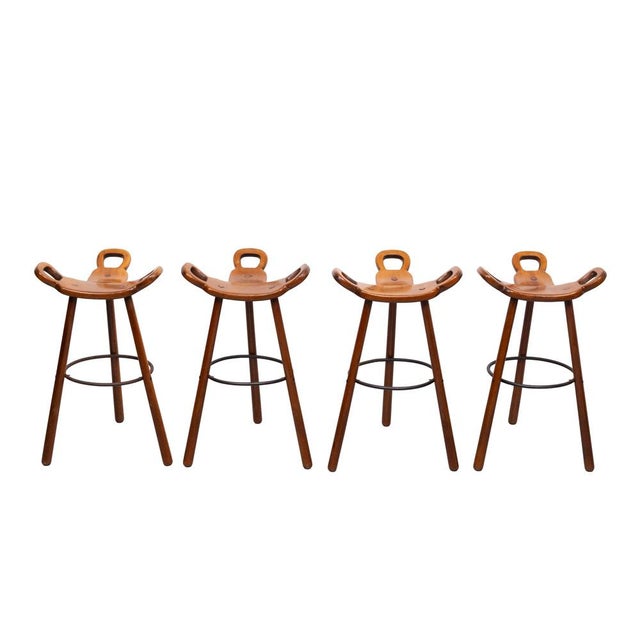 Marbella Bar Stools by Sergio Rodrigues for Confonorm, Spain, 1970s, Set of 4 For Sale - Image 12 of 12