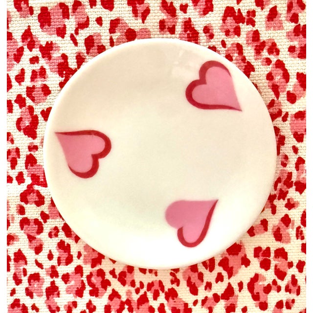 French D Porthault Limoges Les Coeurs Pink Hearts Trinket Dish For Sale - Image 3 of 12