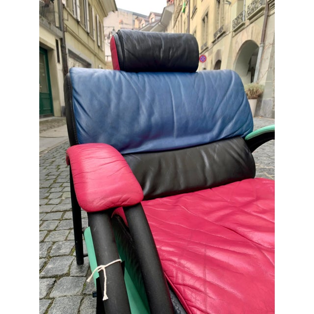 Set of Postmodern Armchair with Ottoman in the Style of Sottsass, 1980s For Sale - Image 14 of 16