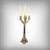 This gilt bronze candelabra, typical of the refined elegance of the Restoration period, captivates with its harmonious...