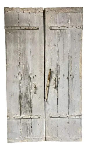 Antique Fir Shutters, 1890s, Set of 2