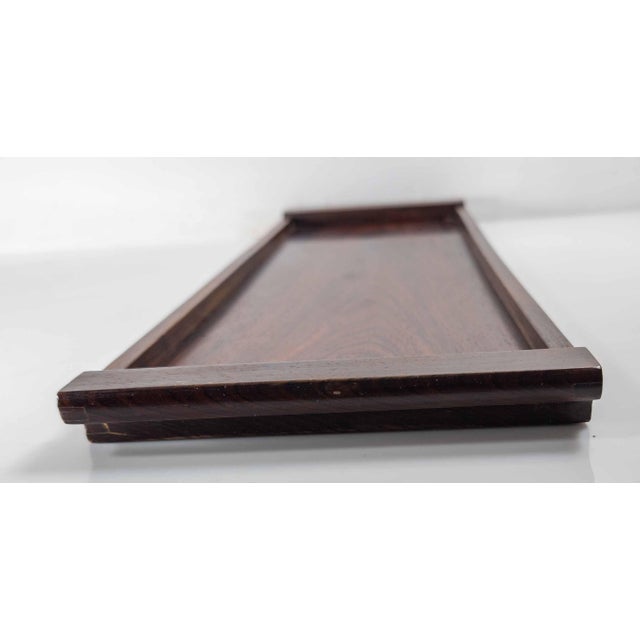 Wood Mid-Century Danish Modern Rosewood Serving Tray, Unsigned For Sale - Image 7 of 15