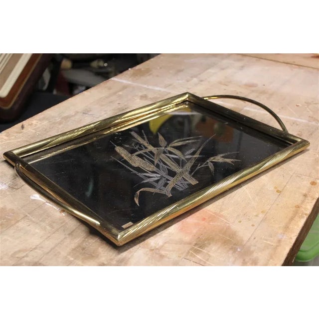 Brass Tray with Engravings, Italy, 1970s, in Very Good conditions. Designed 1970 to 1979