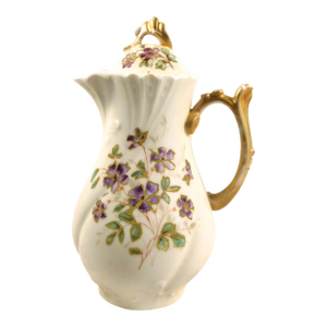 Late 18th Century Jean Pouyat Limoges Hand Painted, Two Color Chocolate Pot
