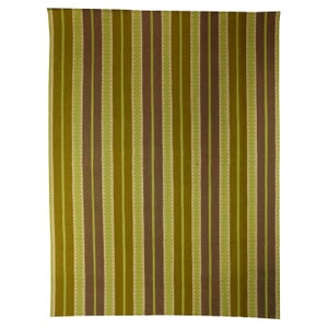 Modern Striped Sundance Green Handmade Wool Rug by Doris Leslie Blau
