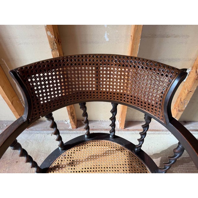 Early 20th Century Antique Edwardian Style Barley Twist Armchair For Sale - Image 5 of 16