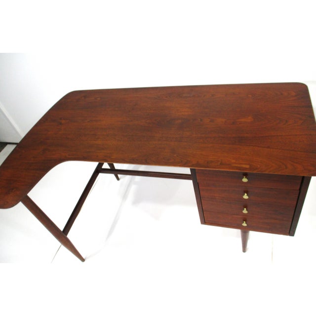 Arne Vodder Styled Mid Century Desk With Allan Gould Chair For Sale - Image 10 of 12
