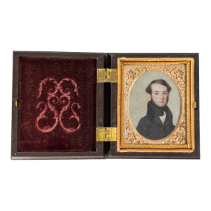 19th Century Fine American Miniature Watercolor Portrait of a Gentleman