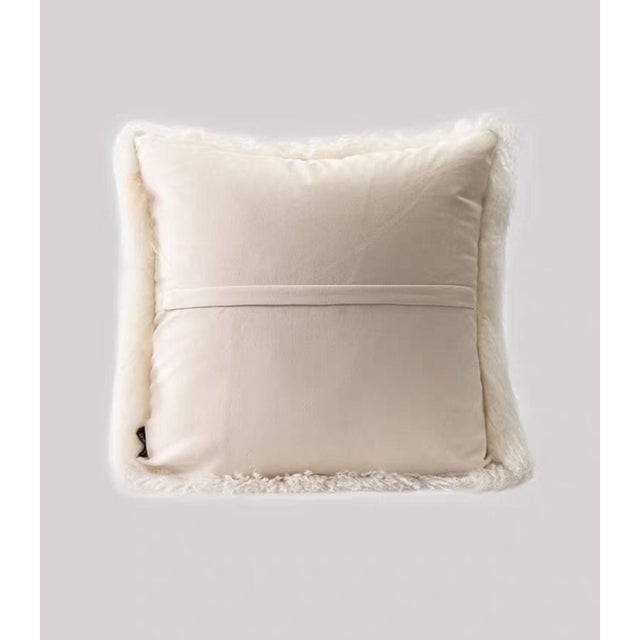 Contemporary 18 Inch Wool Feather Velvet Pillow | Cloud Like Fluffy Cushion For Sale - Image 3 of 7
