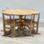 Brown Mid-Century Modern Elm Circular Dining Table and Rattan Chairs, 1960s, Set of 5 For Sale - Image 8 of 11