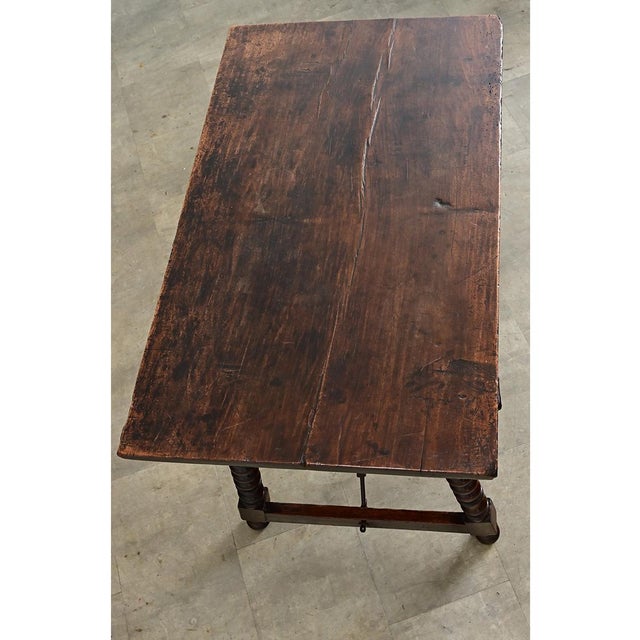 Wood Spanish 18th Century Chestnut & Forged Iron Table For Sale - Image 7 of 13