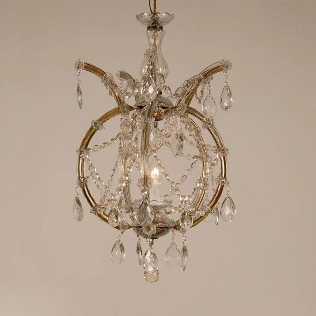 Gold Vintage Maria Theresa Viennese Crystal Chandelier, 1950s For Sale - Image 8 of 12
