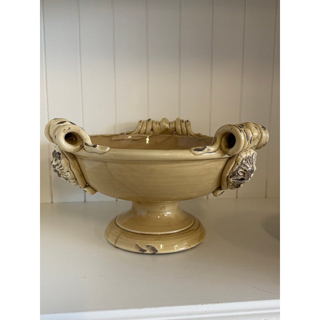 Late 20th Century Large Handcrafted Ceramic Pedestal Compote For Sale - Image 11 of 16