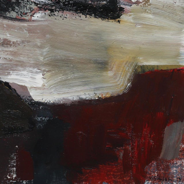 Original Swedish Oil on Canvas – “Composition” by Valter Gibson – Signed & Dated 1953 – Vintage & Framed – 104 × 103 cm...