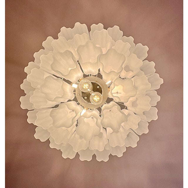 Large Three-Tier Venini Murano Glass Tube Chandelier in Etched Glass, 1990s For Sale - Image 14 of 16
