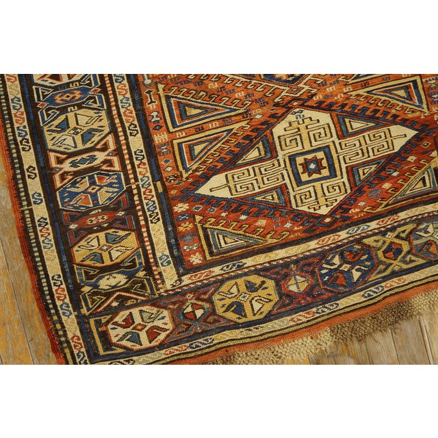 Ruby Red 19th Century Caucasian Sumak Carpet For Sale - Image 8 of 9