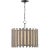 Inland Single-Light Transitional Slatted Wood Drum Pendant For Sale