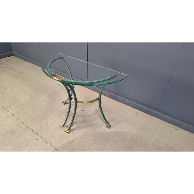 Vintage French Metal and Brass Console Table, 1970s For Sale - Image 4 of 10