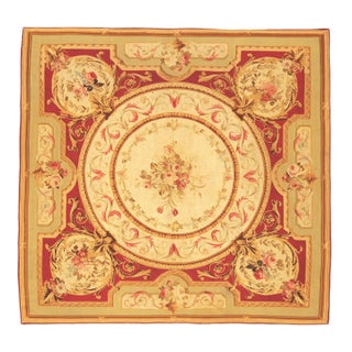 Antique French Aubusson 6.9 X 7.1 For Sale