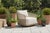 Alpine Teak Wood Modern Swivel Outdoor Arm Chair – Beige For Sale - Image 17 of 17