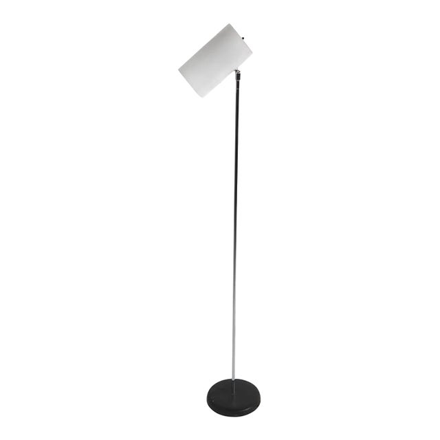1970s Mid Century Modern Chrome Cylinder Can Shade Floor Lamp by George Kovacs For Sale