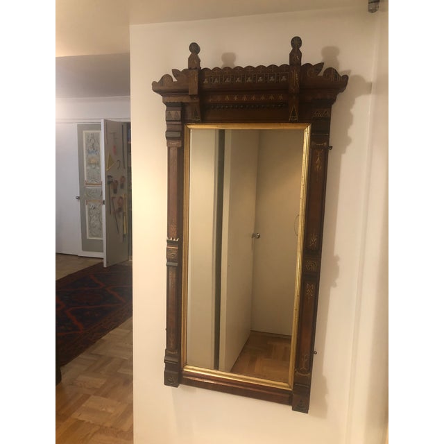 Chestnut Late 19th Century Victorian Eastlake Mantle Mirror For Sale - Image 8 of 13