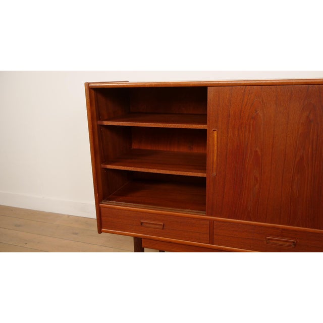 Vintage Brown Highboard in Teak For Sale - Image 9 of 16