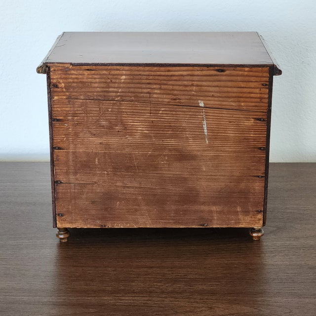 Vintage or Antique Miniature Chest in Walnut For Sale In Los Angeles - Image 6 of 18