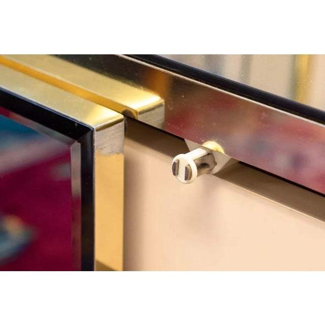 Ello Brass and Beveled Mirrors 4 Door Hollywood Regency Credenza Sideboard For Sale - Image 11 of 11