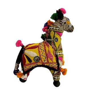 Vintage Colorful Embroidered Horse For Sale