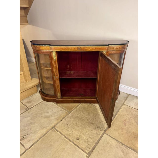 Mid 19th Century Antique Victorian Walnut Inlaid Credenza, 1860 For Sale - Image 5 of 7