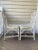 Chippendale Vintage Boho Coastal White Washed Rattan Henry Link Cathedral Back Chippendale Chairs- Set of 2 For Sale - Image 3 of 10