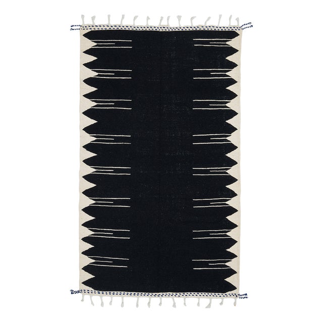 Moroccan Flatweave Wool Rug by Azele Studio For Sale