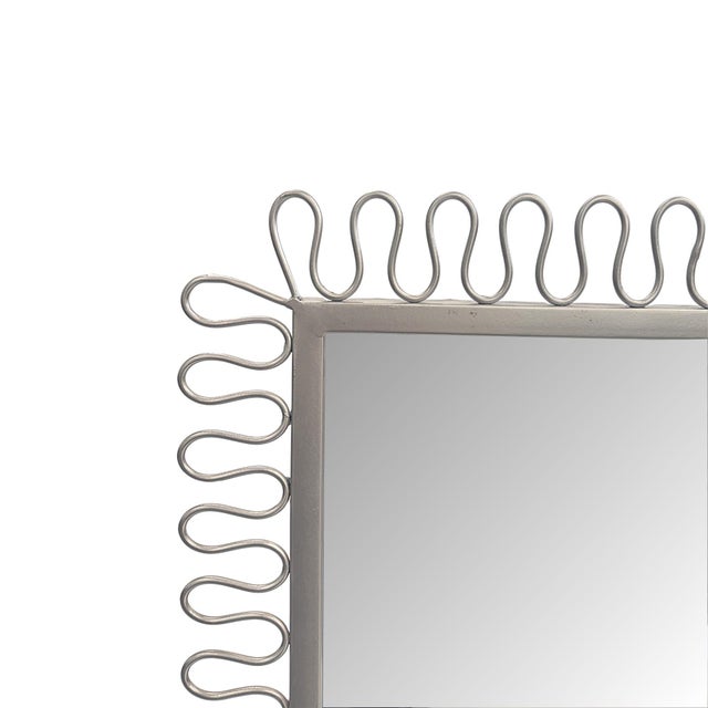 Kenneth Ludwig Chicago Squiggle Rectangle Champagne Silver Mirror For Sale - Image 4 of 10
