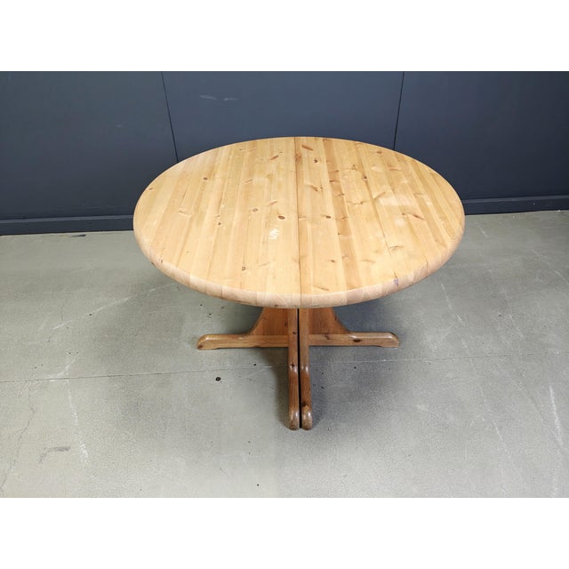 Beige Extendable Pine Dining Table, 1970s For Sale - Image 8 of 10