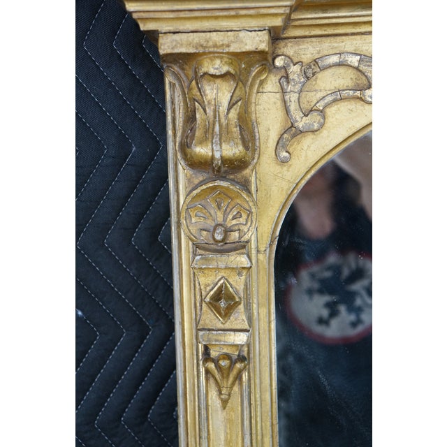 Monumental Antique Renaissance Revival Neo-Grec Giltwood Carved Pier Mirror 88" For Sale - Image 10 of 18